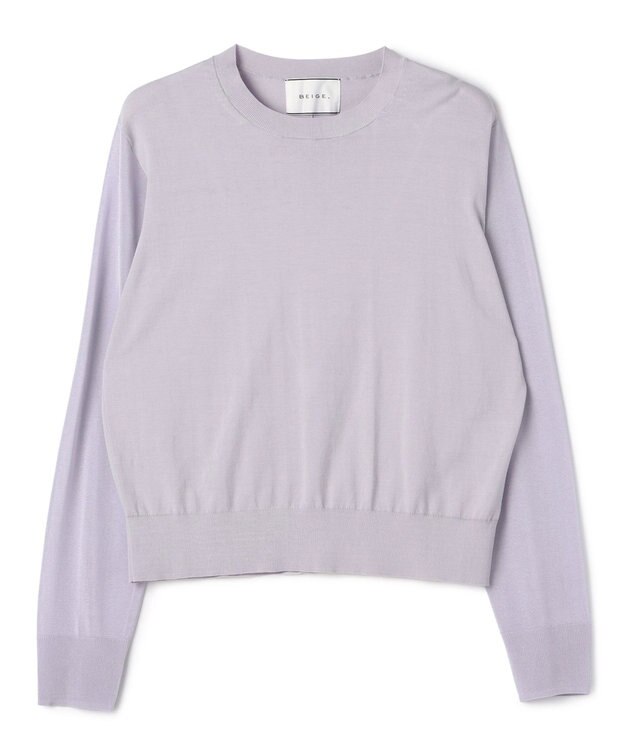 BEIGE， JULIE / コットンシルク 異素材プルオーバーニット Lilac