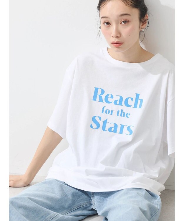 earth music&ecology アソートロゴプリントＴ Off White