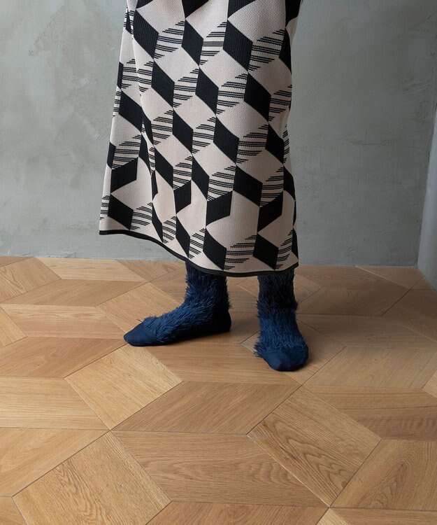 TRICOTE フェイクファーソックス 39NAVY