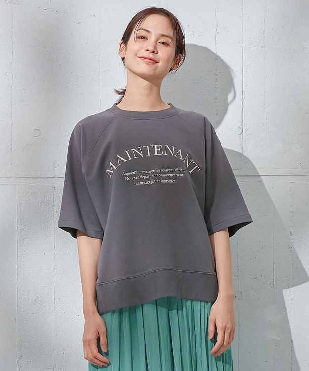 ANY 【UVケア/洗濯機可】ロゴスウェットプルオーバー チャコール