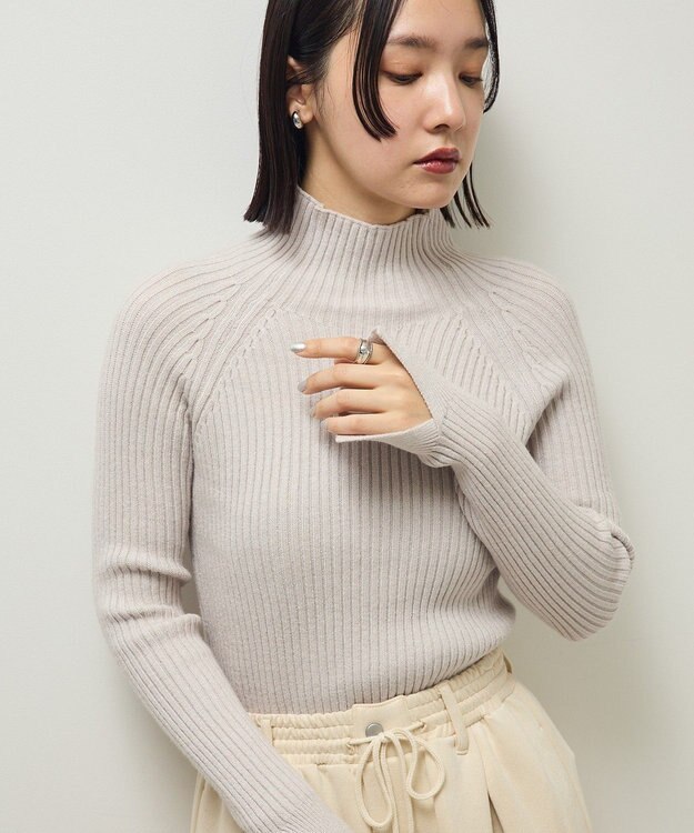 Green Parks ・Ｐｅｔｉｔ　Ｆｌｅｕｒ　ボトルネックリブニット Light Gray