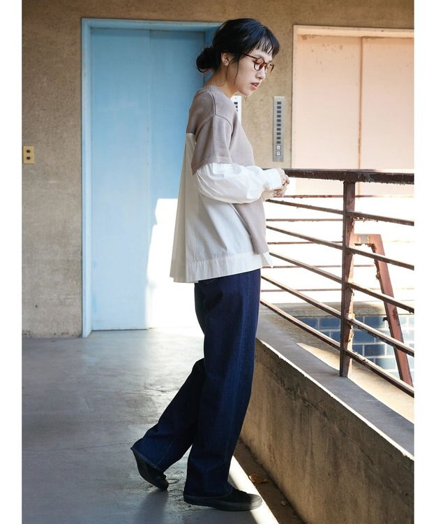 CRAFT STANDARD BOUTIQUE シャツドッキングニットプルオーバー Beige Mixture