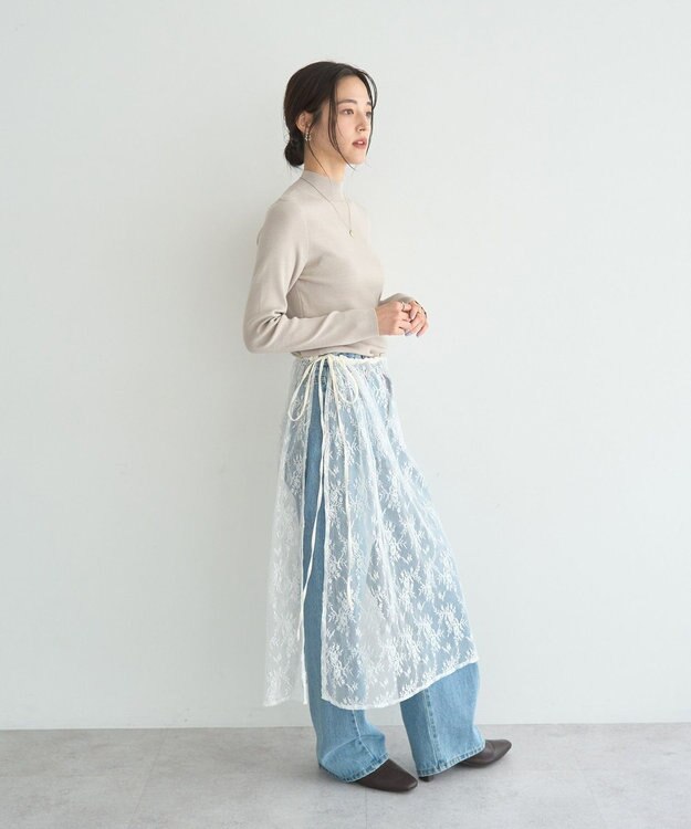 YECCA VECCA ハイネックリブニット Beige