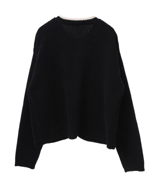 CRAFT STANDARD BOUTIQUE キナリノコラボ/洗える配色モールニットカーディガン/24AW Black