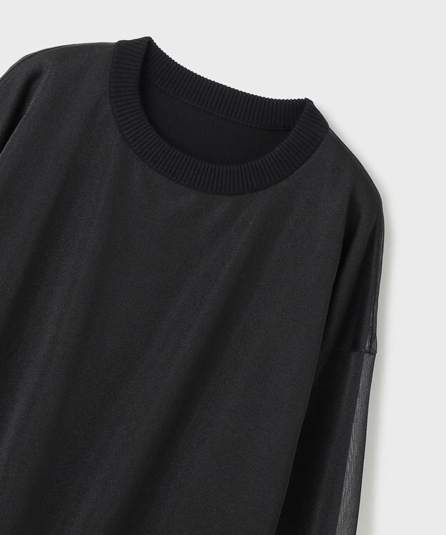 GRACE CONTINENTAL シアーニットトップ ブラック