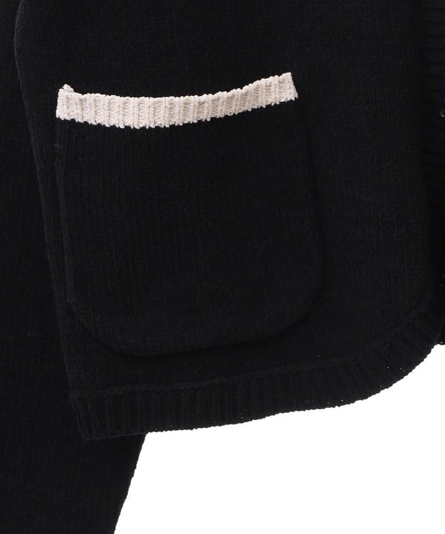 CRAFT STANDARD BOUTIQUE キナリノコラボ/洗える配色モールニットカーディガン/24AW Black