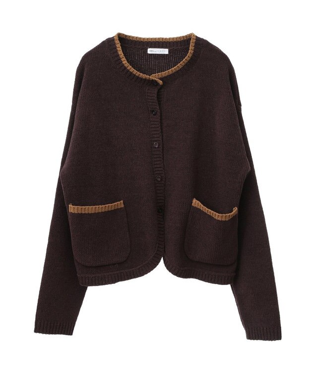 CRAFT STANDARD BOUTIQUE キナリノコラボ/洗える配色モールニットカーディガン/24AW Brown