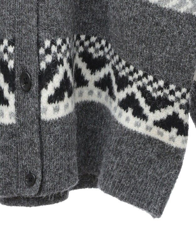 AMERICAN HOLIC ノルディック柄Ｖネックニットカーディガン Gray Mixture