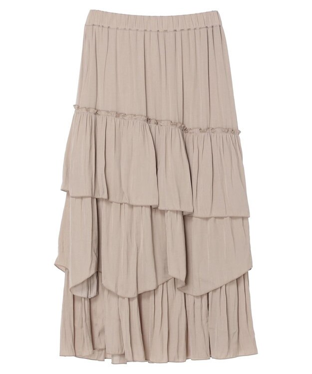 earth music&ecology ランダムティアードスカート Beige