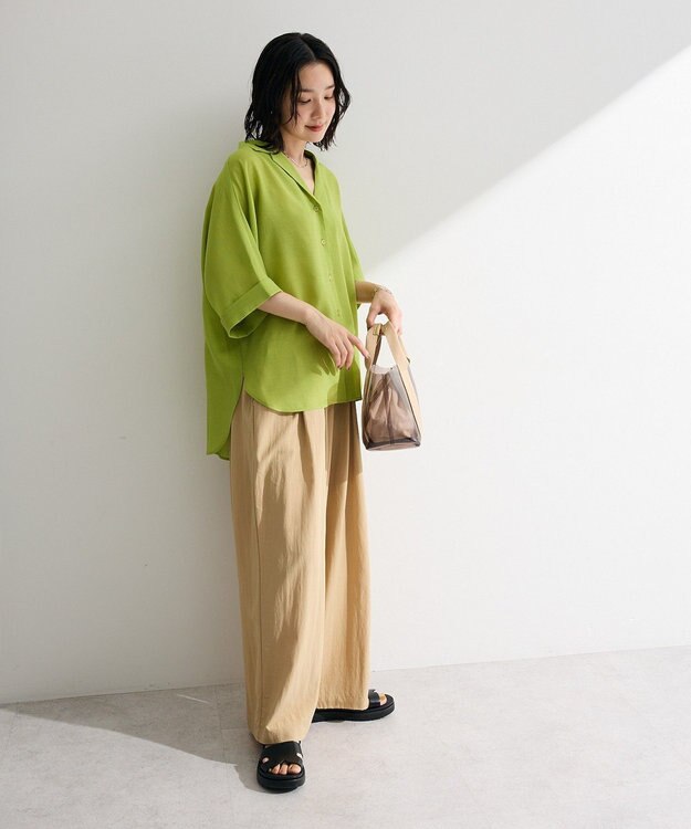 Green Parks 【WEB限定】開襟シアージャケット風シャツⅡ Green