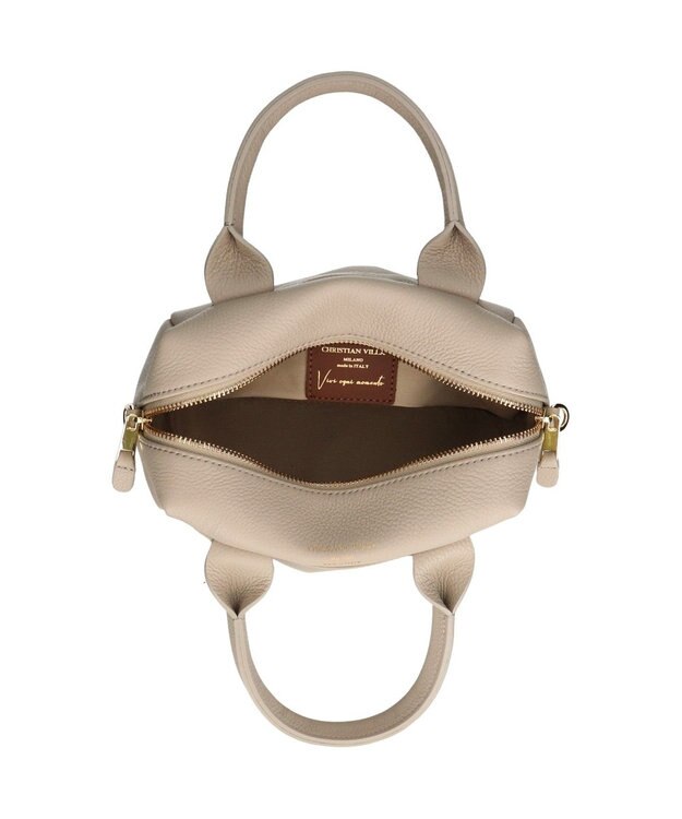 INTER-CHAUSSURES 【CHRISTIAN VILLA】ベーシックレザーハンドバッグ アイボリー