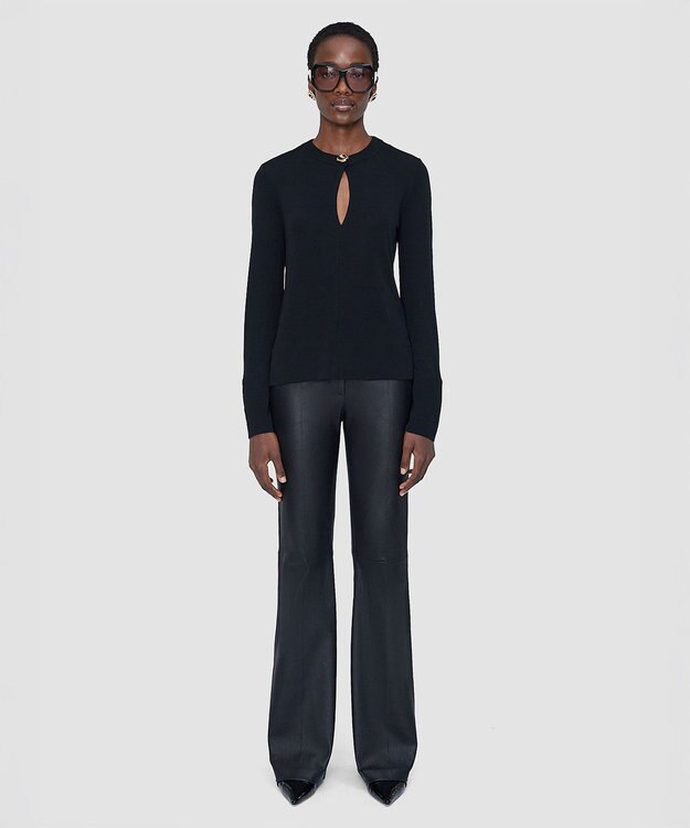 JOSEPH フルイドジャージー　ブラウス Black