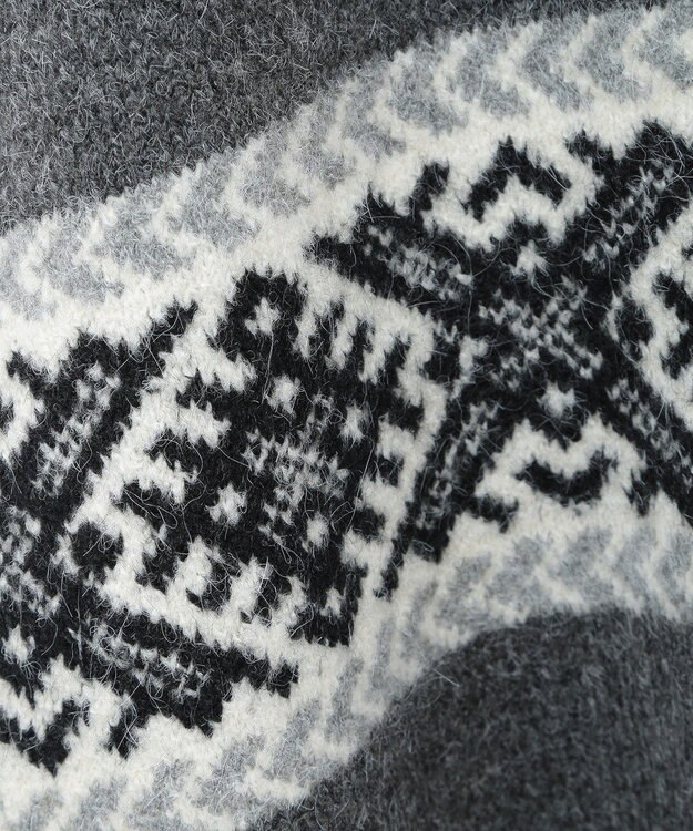 AMERICAN HOLIC ノルディック柄Ｖネックニットカーディガン Gray Mixture