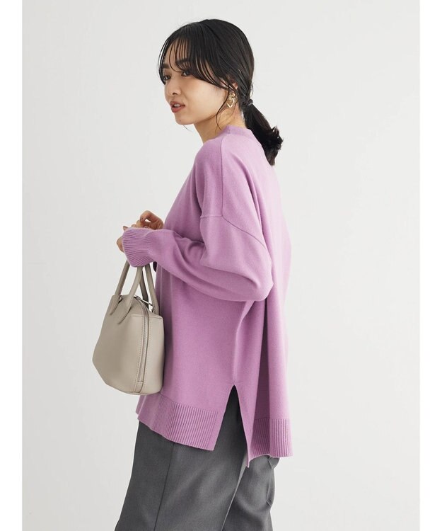 Green Parks もちやわ　モックネックプルオーバー Purple