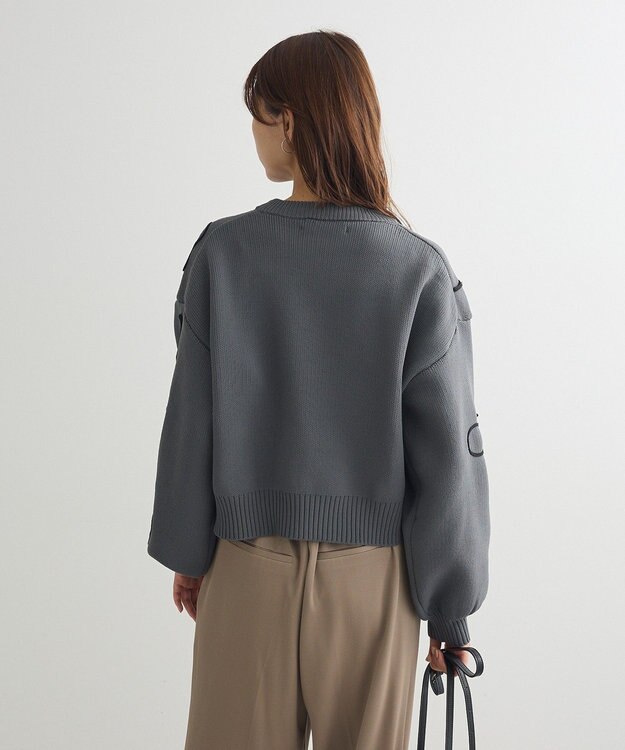 Green Parks ・ＥＬＥＮＣＡＲＥ　ＤＵＥ　コード刺繍花柄ニット Charcoal Gray