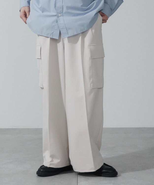 WEGO 【ウエストゴム】スーパーバギーカーゴスラックス ライトベージュ