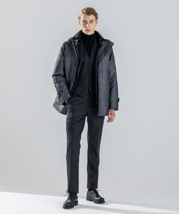 JOSEPH HOMME 新素材【4WAY】ライトラスターシャンブレー　ダウンコート グレー系