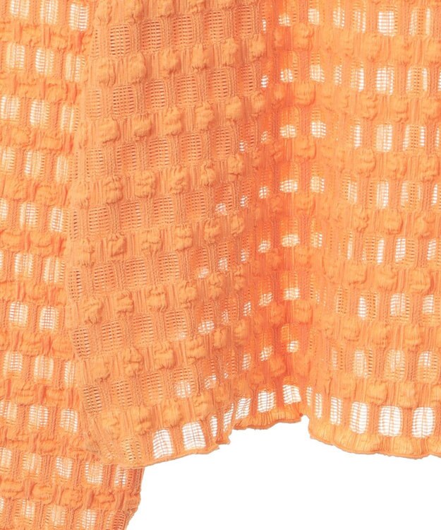 Green Parks クロップドボートネック表面感プルオーバー Orange