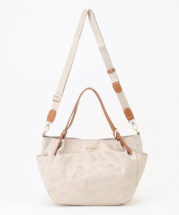 LA BAGAGERIE シャドージャカード 2WAYミニトートバッグ アイボリー