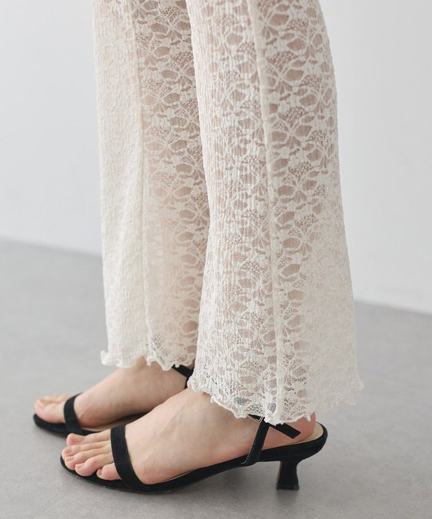 earth music&ecology レースフレアパンツ Off White