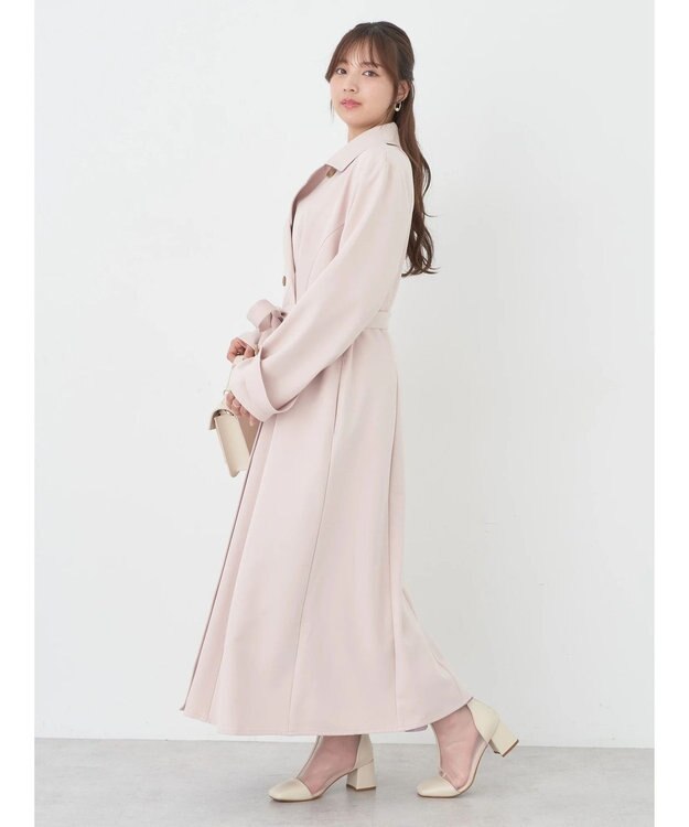 earth music&ecology ２ＷＡＹケープトレンチコート Pink Beige