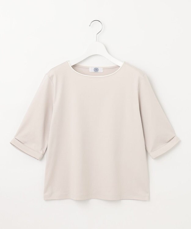 J.PRESS LADIES 【接触冷感・UVケア】スムースジャージー タックスリーブ カットソー ライトグレー系