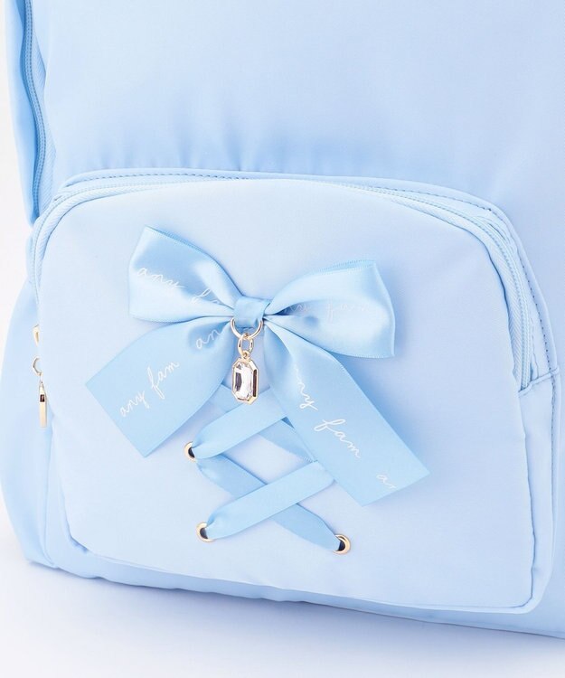 ANY KIDS 【A4サイズ収納可能】リボン リュック サックスブルー