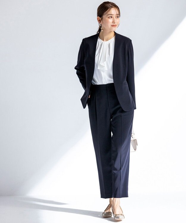 ANY SIS 【セットアップ対応】セレモニーダブルクロス テーパードパンツ ネイビー