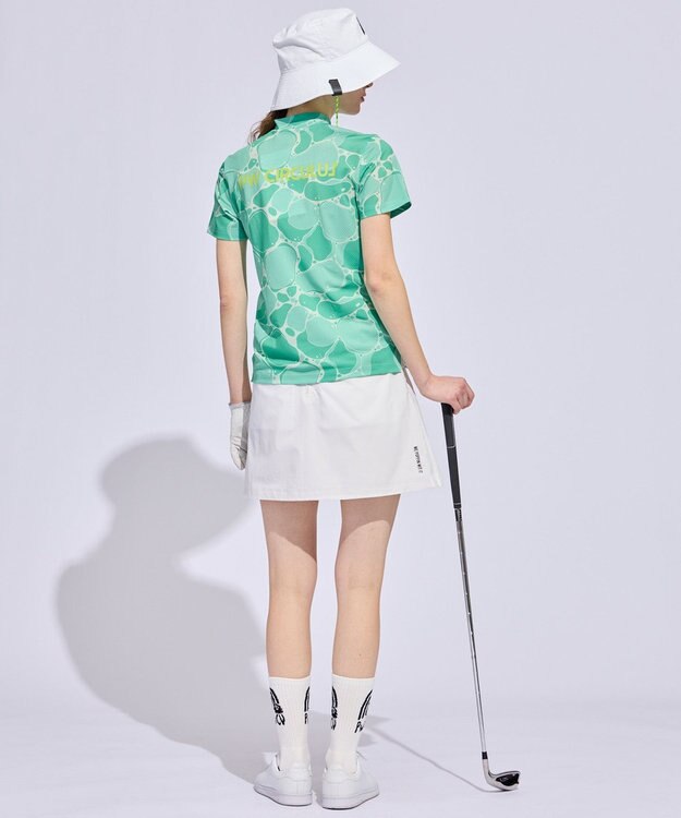 PW CIRCULUS 【MEN】WATER SURFACE プリントモックネックT ゴルフウェア レディース ピーコックグリーン系5