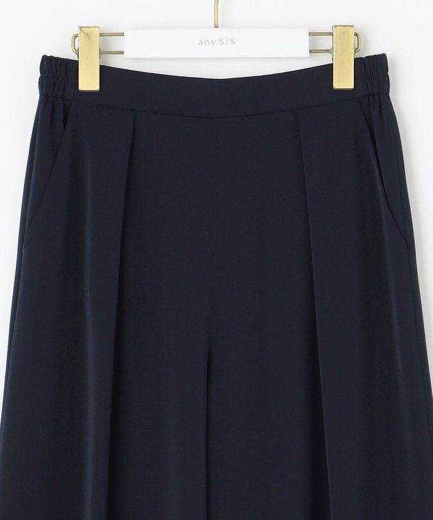 ANY SIS L 【接触冷感・吸水速乾・UVカット】サラキレイ ワイドパンツ ネイビー