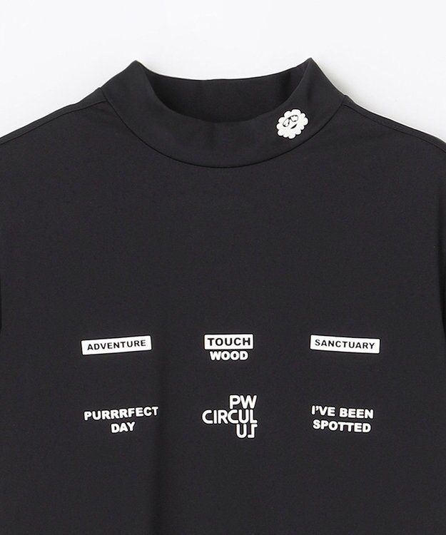 PW CIRCULUS 【WOMEN】メッシュコンビ モックネック  ゴルフウェア レディース ブラック系