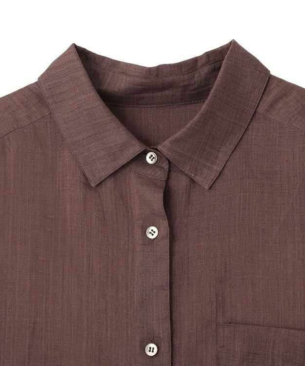 YECCA VECCA 3wayシアーリネンシャツ Brown