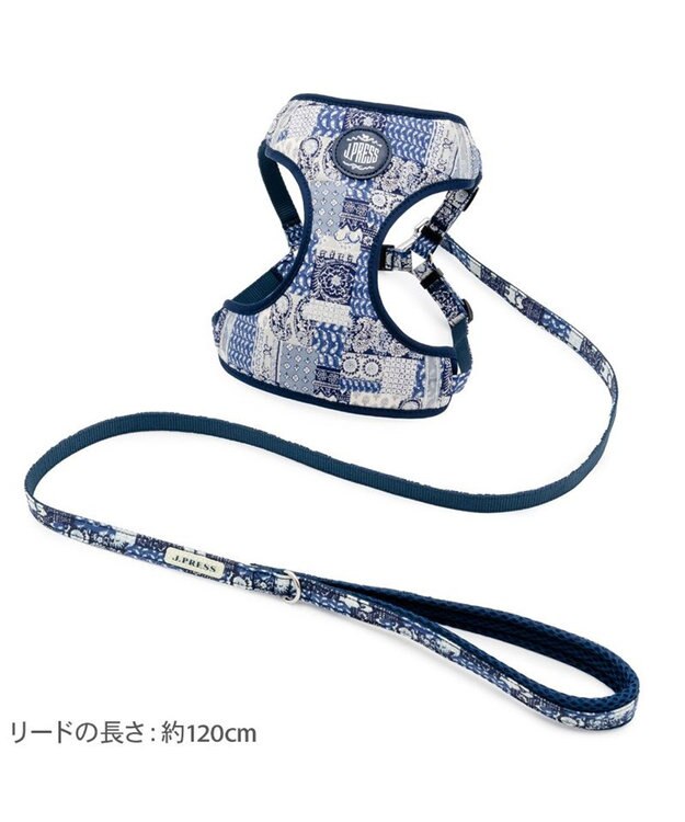 PET PARADISE J.PRESS ペイズリー ハーネス＆リード ３Ｓ 小型犬 ネイビー