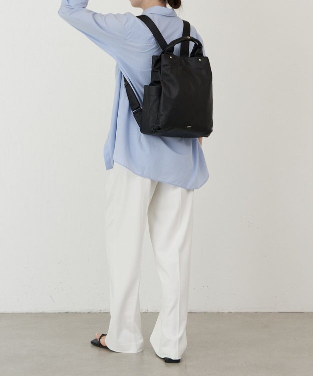 russet ＜約10リットル/690g＞2ハンドルレザーリュックサック(SF-259) Black