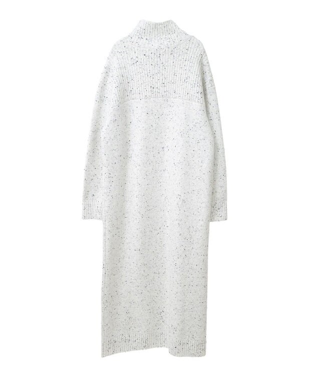 CRAFT STANDARD BOUTIQUE 洗える/ハイネックネップニットワンピース White