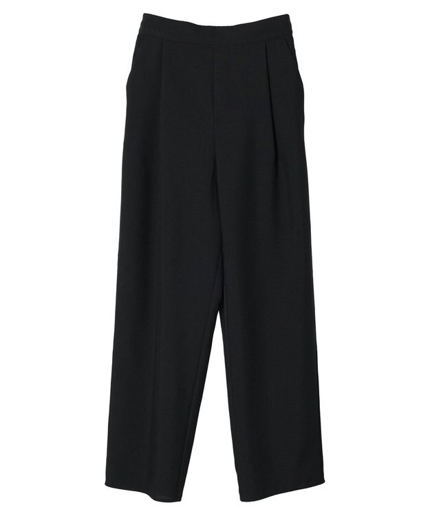 Green Parks 麻調ストレートパンツ Black