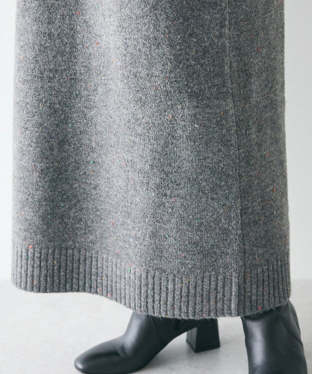 CRAFT STANDARD BOUTIQUE 洗える/ハイネックネップニットワンピース Charcoal Gray