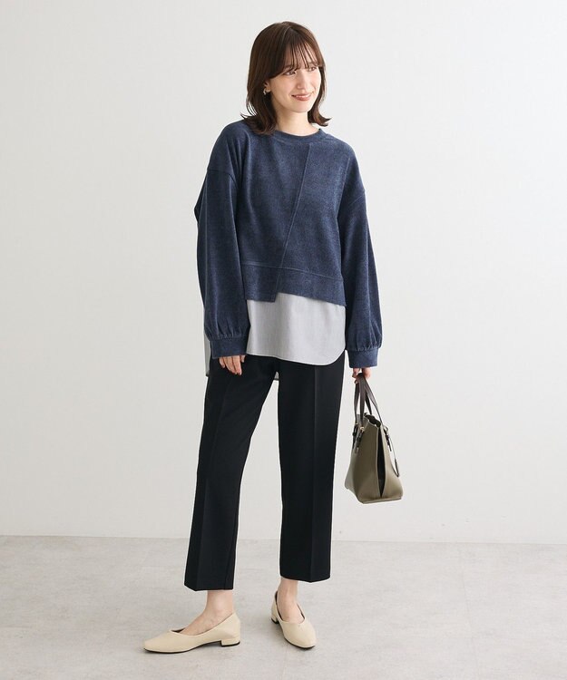 Green Parks カットコーデュロイドッキングプルオーバー Navy
