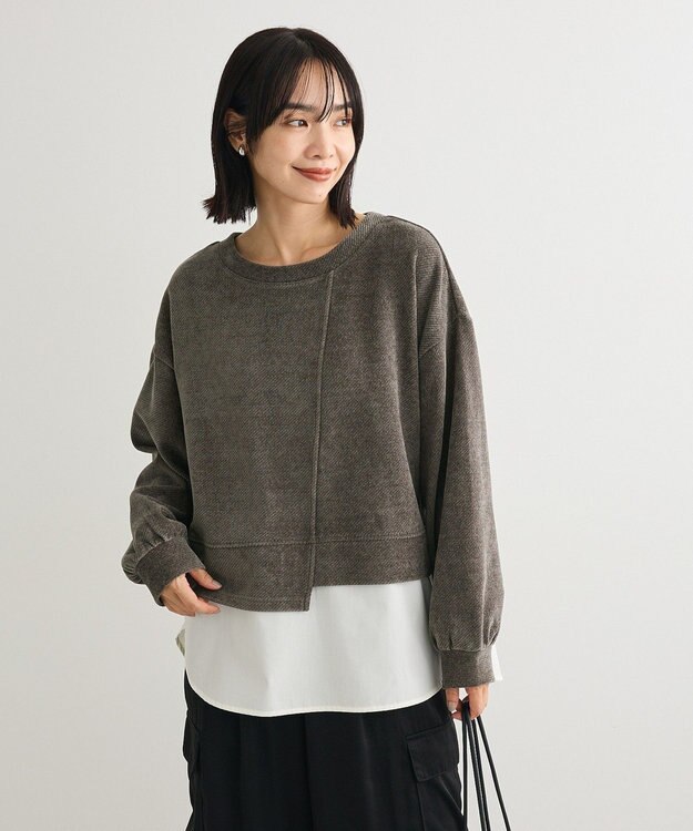Green Parks カットコーデュロイドッキングプルオーバー Gray