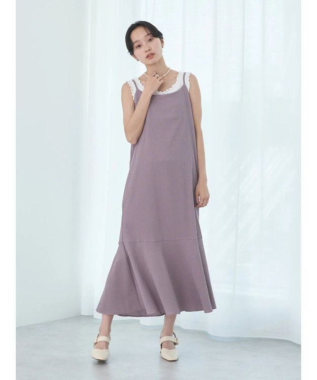 earth music&ecology ＳＥＴ２点カシュクールプルオーバー＋ワンピース Pink