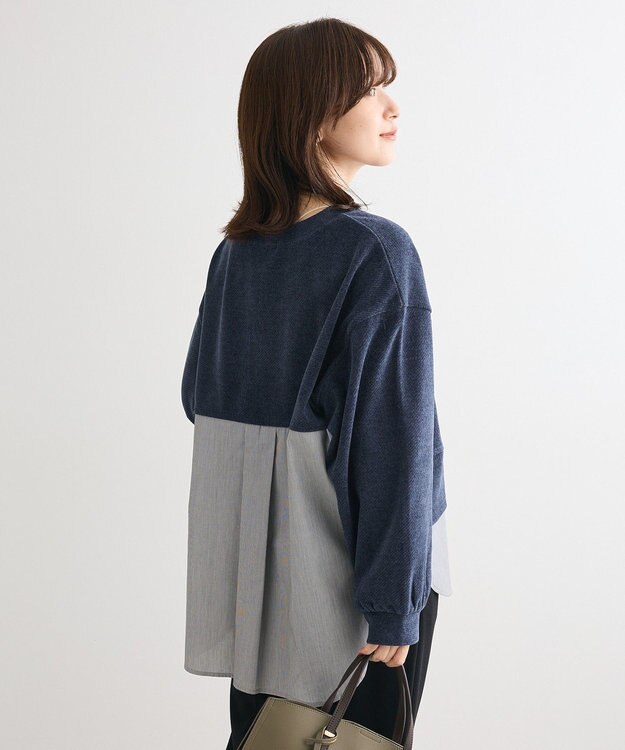 Green Parks カットコーデュロイドッキングプルオーバー Navy