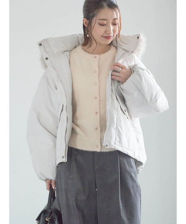 Te chichi 【宮本茉由着用】フードショートダウンジャケット Ｓグレー