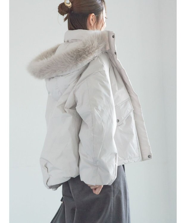 Te chichi 【宮本茉由着用】フードショートダウンジャケット Ｓグレー