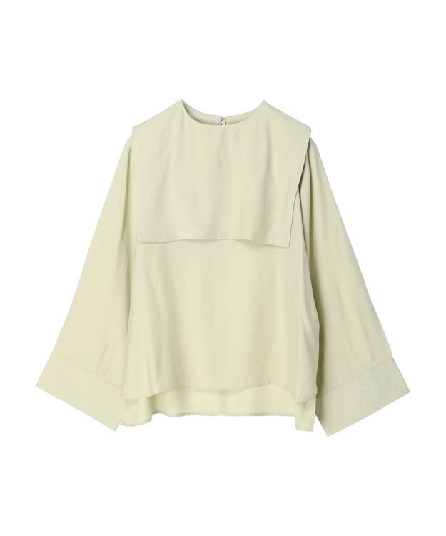 Green Parks Ｂ．レーヨン混スクエアカラーブラウス Green