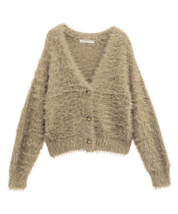 Green Parks ・Ｐｅｔｉｔ　Ｆｌｅｕｒ　シャギーニットカーディガン Gray Beige