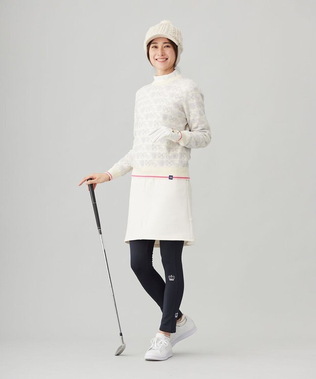 23区GOLF 【WOMEN】エンブレムジャガード ニット ホワイト系5