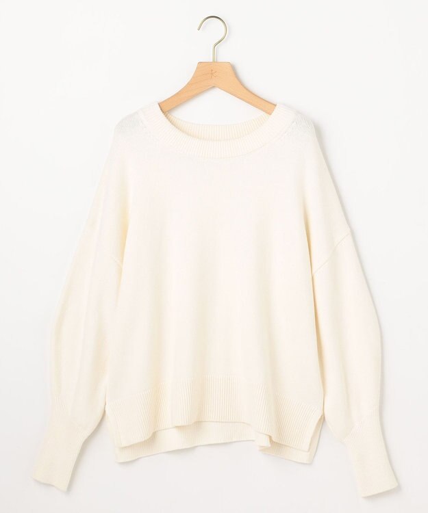 組曲 コットンカシミヤMIX クルーネックニット アイボリー系