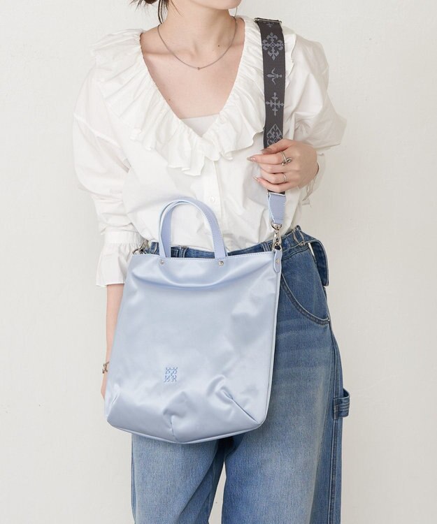 russet スリム2WAYトートバッグ <クラウズナイロン>(CE-1501-WEB) L.Blue