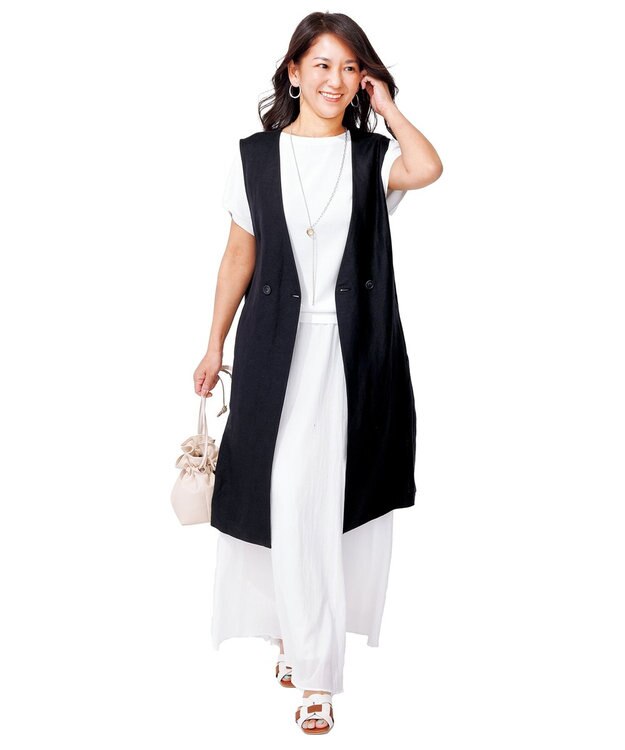 UNFILO 【イージーケア】コットンシフォンスカート ホワイト系