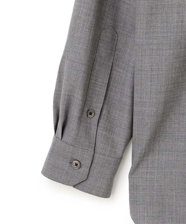 JOSEPH HOMME 【HIGH GRADE LINE】テックウールポプリン    バンドカラーシャツ ライトグレー系